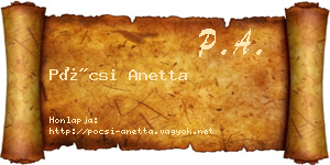 Pócsi Anetta névjegykártya